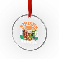 Funny Irish Drinking Team Crystal Glass Ornament St Patricks Day Vintage Beer Ireland Flag Clover