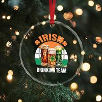 Funny Irish Drinking Team Crystal Glass Ornament St Patricks Day Vintage Beer Ireland Flag Clover
