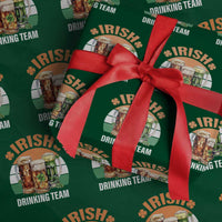 Funny Irish Drinking Team Wrapping Paper Roll St Patricks Day Vintage Beer Ireland Flag Clover