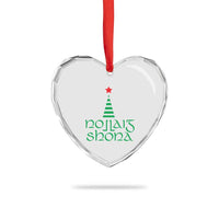 Funny Irish Gaelic Xmas Nollaig Shona Heart Crystal Glass Ornament Xmas Tree - Wonder Print Shop