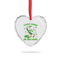 Funny Irish Goose Lover Heart Crystal Glass Ornament Lucky Goose On The Loose