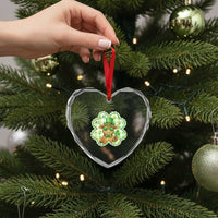 Funny Irish Highland Cow Shamrock Holiday Gift Heart Crystal Glass Ornament