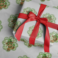 Funny Irish Highland Cow Shamrock Holiday Gift Wrapping Paper Roll