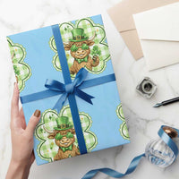 Funny Irish Highland Cow Shamrock Holiday Gift Wrapping Paper Roll