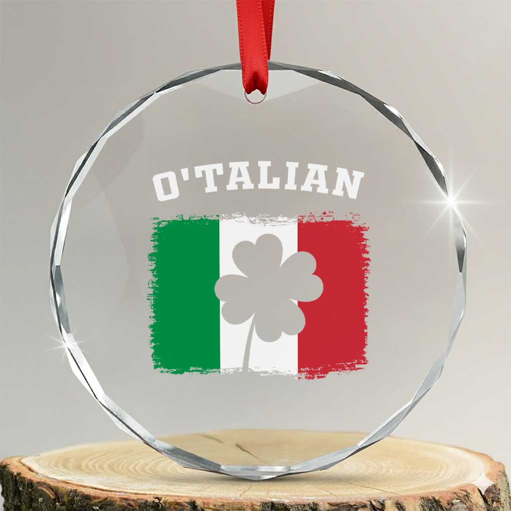 Funny Irish Italian St. Patrick's Day O'Talian Crystal Glass Ornament - Wonder Print Shop