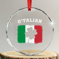 Funny Irish Italian St. Patrick's Day O'Talian Crystal Glass Ornament - Wonder Print Shop