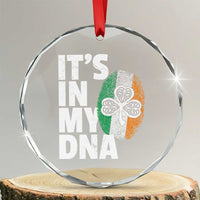Funny Irish It's In My DNA Crystal Glass Ornament Ireland Fingerprint Flag - Wonder Print Shop