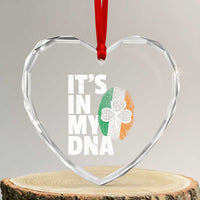 Funny Irish It's In My DNA Heart Crystal Glass Ornament Ireland Fingerprint Flag - Wonder Print Shop