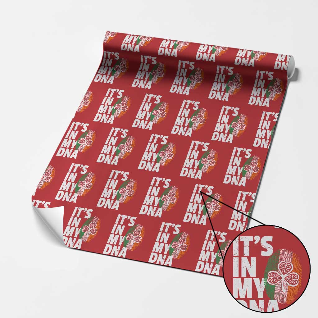 Funny Irish It's In My DNA Wrapping Paper Roll Ireland Fingerprint Flag - Wonder Print Shop