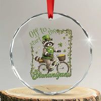 Funny Irish Raccoon Driver Crystal Glass Ornament Off To Start The Shenanigans
