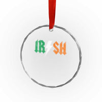 Funny Irish Rocker St Patricks Day Lightning Bolt Rock Music Lover Crystal Glass Ornament