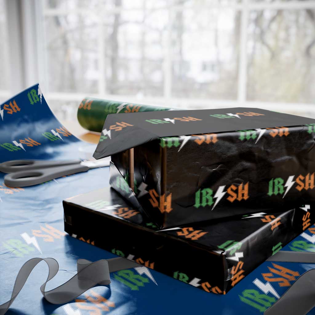Funny Irish Rocker St Patricks Day Lightning Bolt Rock Music Lover Wrapping Paper Roll