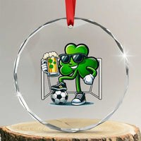 Funny Irish Shamrock Dabbing Soccer Crystal Glass Ornament St Patricks Day