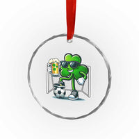 Funny Irish Shamrock Dabbing Soccer Crystal Glass Ornament St Patricks Day