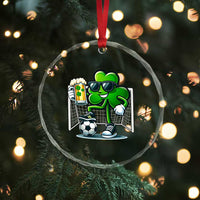 Funny Irish Shamrock Dabbing Soccer Crystal Glass Ornament St Patricks Day