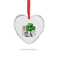 Funny Irish Shamrock Dabbing Soccer Heart Crystal Glass Ornament St Patricks Day