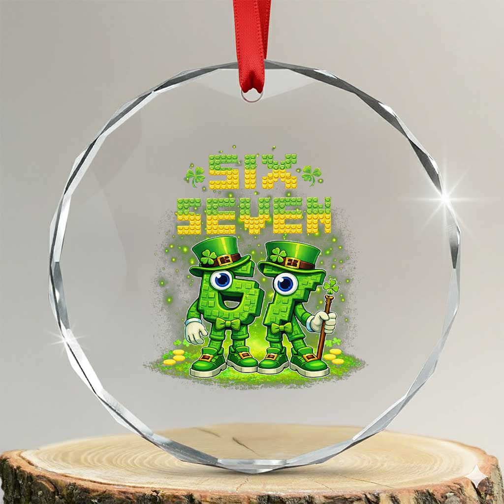 Funny Irish St Patricks Day 67 Crystal Glass Ornament Six Seven Brainrot Italian Gaming 6 7 Meme Gen Alpha Slang