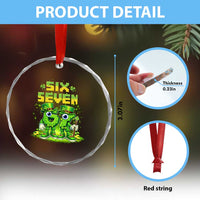 Funny Irish St Patricks Day 67 Crystal Glass Ornament Six Seven Brainrot Italian Gaming 6 7 Meme Gen Alpha Slang
