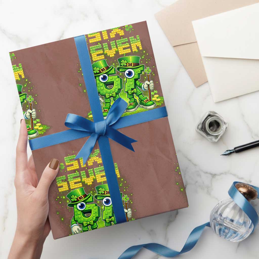 Funny Irish St Patricks Day 67 Wrapping Paper Roll Six Seven Brainrot Italian Gaming 6 7 Meme Gen Alpha Slang