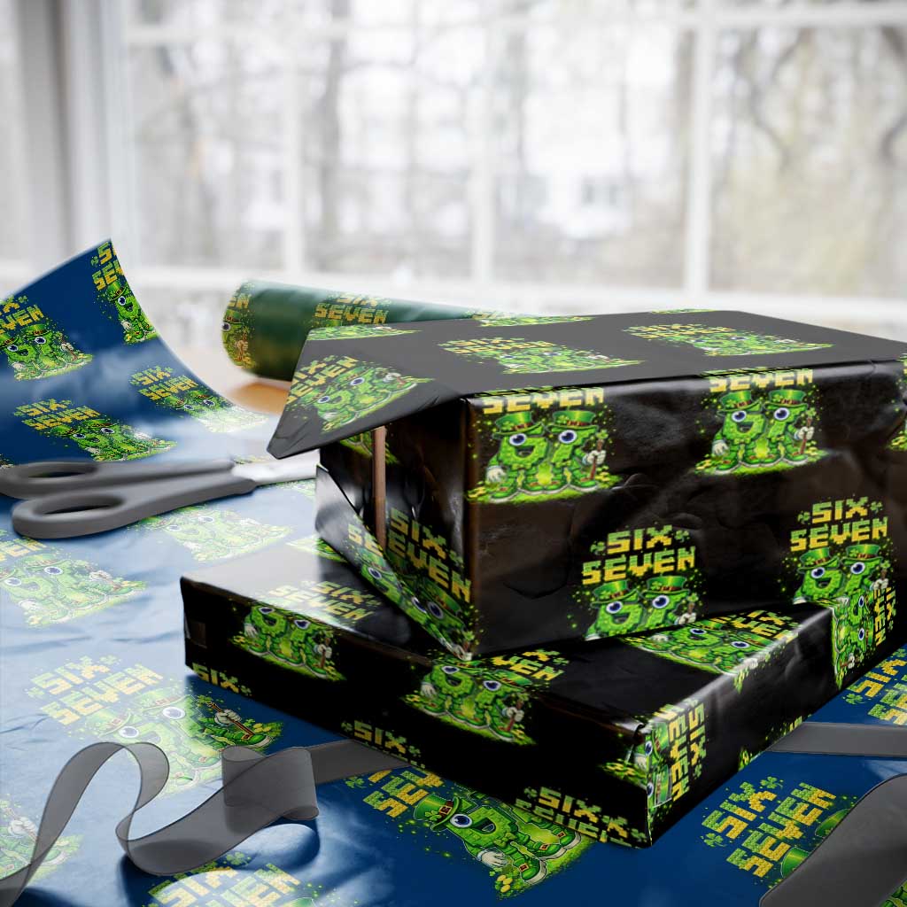 Funny Irish St Patricks Day 67 Wrapping Paper Roll Six Seven Brainrot Italian Gaming 6 7 Meme Gen Alpha Slang