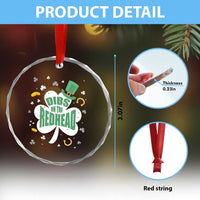 Funny Irish St Patricks Day Crystal Glass Ornament Prone To Shenanigans - Wonder Print Shop