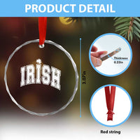 Funny Irish St Patricks Day Distressed Shamrock Ireland Pride Crystal Glass Ornament
