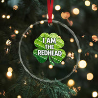 Funny Irish St Patricks Day Im The Redhead Crystal Glass Ornament Retro Vintage Lucky Shamrock