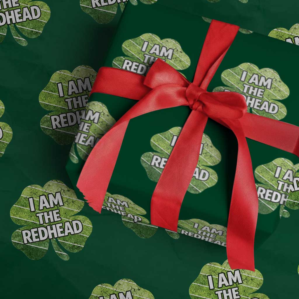 Funny Irish St Patricks Day Im The Redhead Wrapping Paper Roll Retro Vintage Lucky Shamrock