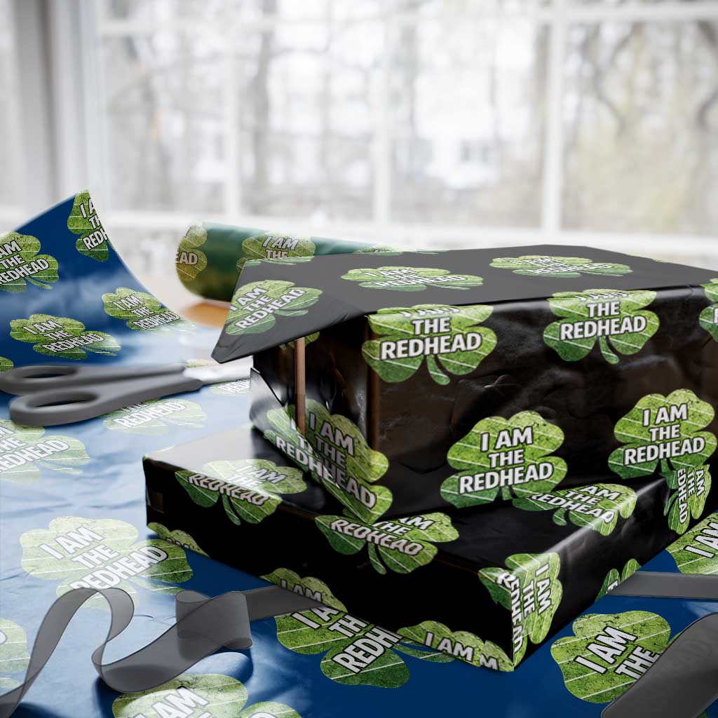Funny Irish St Patricks Day Im The Redhead Wrapping Paper Roll Retro Vintage Lucky Shamrock
