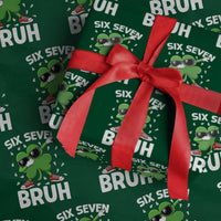 Funny Irish St Patricks Day Shamrock 67 Meme Wrapping Paper Roll Six Seven Bruh Gen Alpha Slang