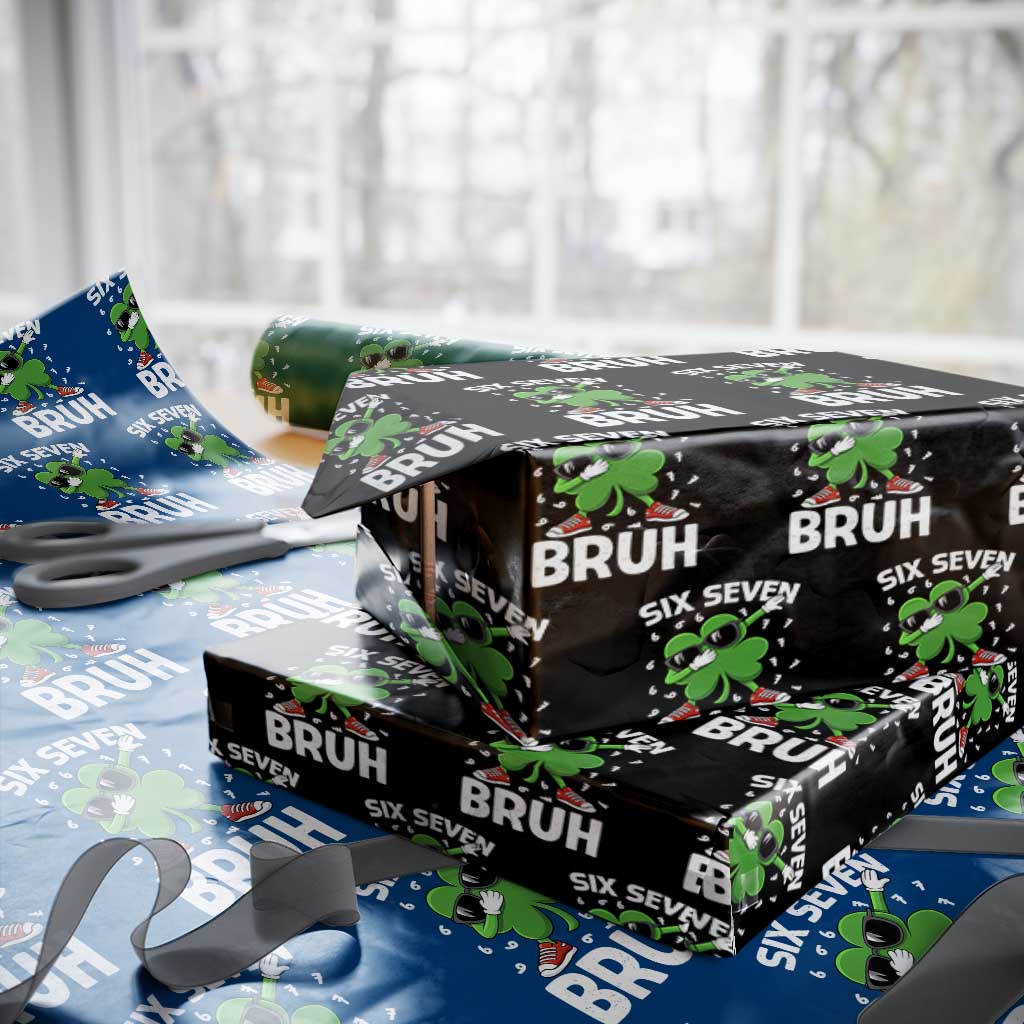 Funny Irish St Patricks Day Shamrock 67 Meme Wrapping Paper Roll Six Seven Bruh Gen Alpha Slang