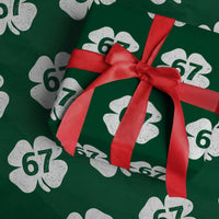 Funny Irish St Patricks Day Shamrock 67 Wrapping Paper Roll Six Seven 6 7 Meme Gen Alpha Slang