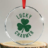 Funny Irish St Patricks Day Shamrock Crystal Glass Ornament Lucky Charmer