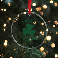 Funny Irish St Patricks Day Shamrock Crystal Glass Ornament Lucky Charmer
