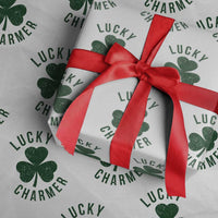 Funny Irish St Patricks Day Shamrock Wrapping Paper Roll Lucky Charmer