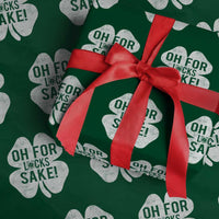Funny Irish St Patricks Day Shamrock Wrapping Paper Roll Oh For Lucks Sake