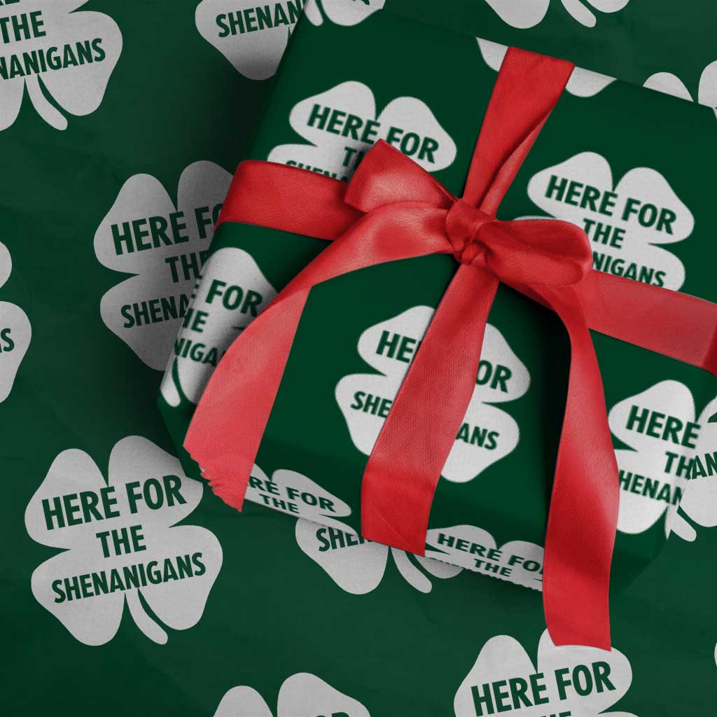 Funny Irish St Patricks Day Wrapping Paper Roll Here for the Shenanigans