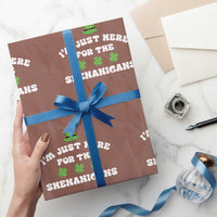 Funny Irish St Patricks Day Wrapping Paper Roll I'm Just Here For The Shenanigans Shamrock