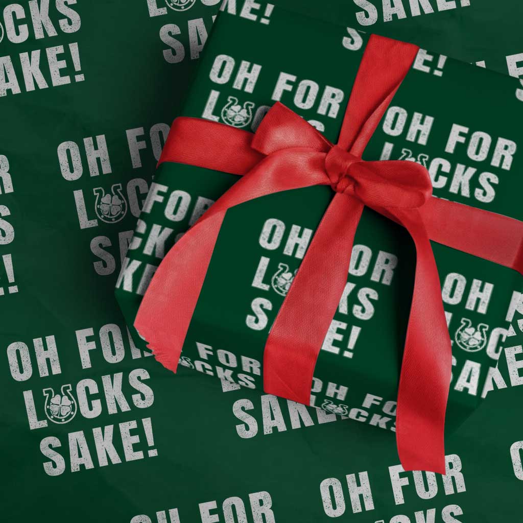 Funny Irish St Patricks Day Wrapping Paper Roll Oh For Lucks Sake Shamrock