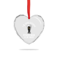 Funny Irish Stout Drinking Heart Crystal Glass Ornament I Am Into Fitness Fitting Beer In My Belly
