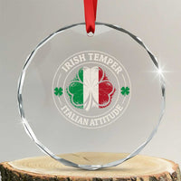 Funny Irish Temper Italian Attitude Crystal Glass Ornament Irish Italian Pride Vintage Shamrock