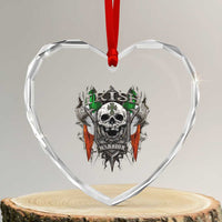 Funny Irish Warrior Heart Crystal Glass Ornament Vintage Skull Celtic Cross Ireland Flag - Wonder Print Shop
