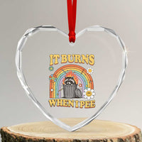 Funny It Burns When I Pee Heart Crystal Glass Ornament Sarcastic Burning Racoon Meme - Wonder Print Shop