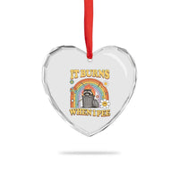 Funny It Burns When I Pee Heart Crystal Glass Ornament Sarcastic Burning Racoon Meme - Wonder Print Shop