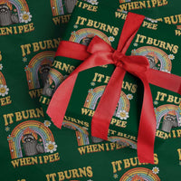 Funny It Burns When I Pee Wrapping Paper Roll Sarcastic Burning Racoon Meme - Wonder Print Shop