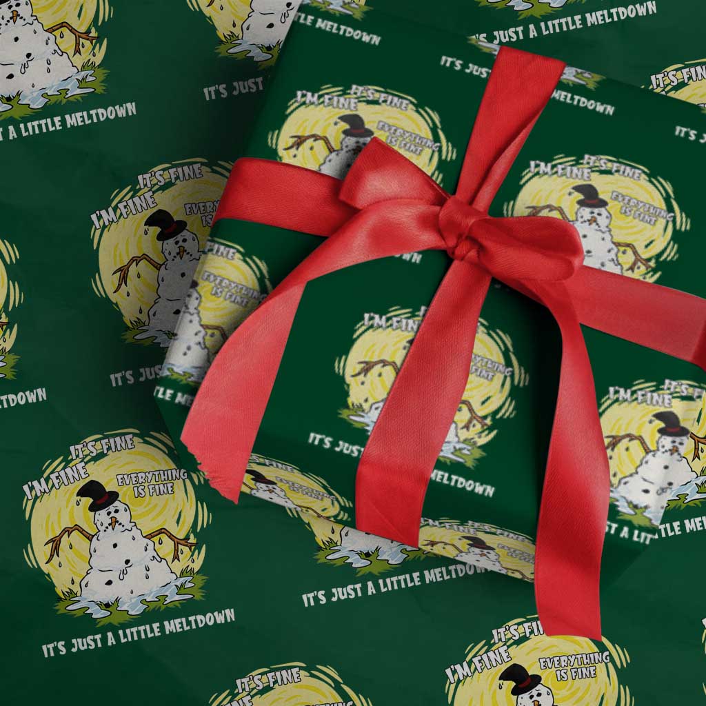 Funny It Is Fine I Am Fine Everything Is Fine Its Just A Little Meltdown Wrapping Paper Roll Christmas Snowman - Wonder Print Shop