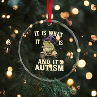Funny It Is What It Is And It's Autism Crystal Glass Ornament Meme Autism Awareness Frog