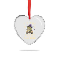 Funny It Is What It Is And It's Autism Heart Crystal Glass Ornament Meme Autism Awareness Frog