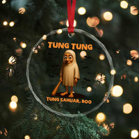 Funny Italian Brainrot Halloween Crystal Glass Ornament Tung Tung Tung Sahur Meme - Wonder Print Shop