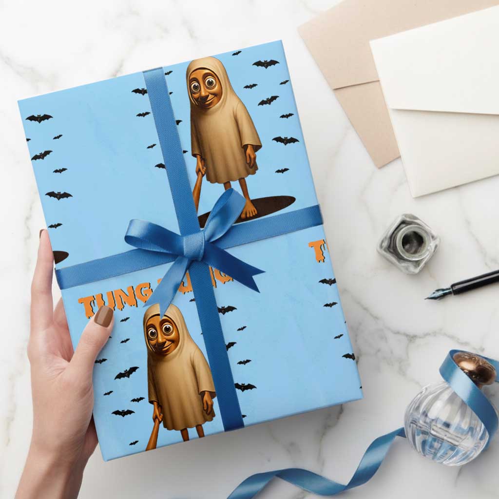 Funny Italian Brainrot Halloween Wrapping Paper Roll Tung Tung Tung Sahur Meme - Wonder Print Shop